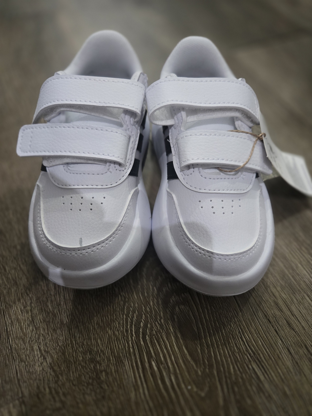 adidas Kids White Velcro Strap Sneakers